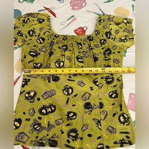 NWT Pinup Couture Monster Print Peasant Top